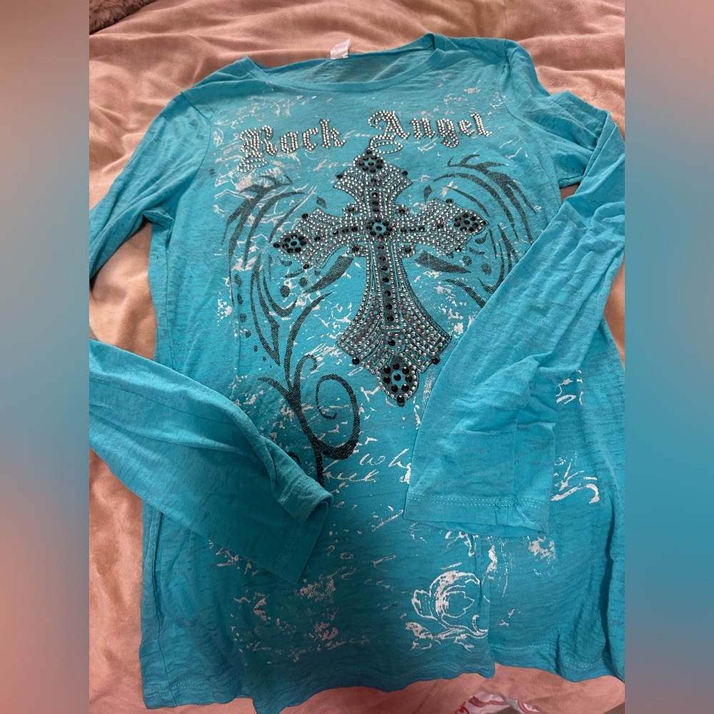 Otomix Rock Angel Blue Long Sleeve Graphic Top L
